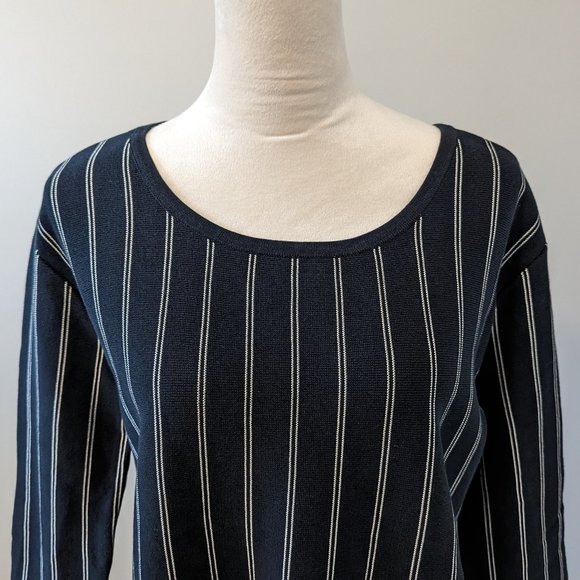 RAG & BONE black white striped knit top 3/4 Sleeve blouse - Picture 5 of 11